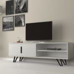 Dmodül Foot Beyaz Metal Ayaklı Tv Ünitesi