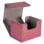 Dmoicols Kart Güverte Kutusu 100+ Tek Kollu Kart Tutar, Lazer Işıltılı Malzeme Kartı Saklama Kutusu Yatay, TCG CCG Magic ile Uyumlu 2 Bölücülü MTG Komutanı Güverte Kutusu (Sparkly Rose Red Point)