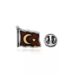 DMR Elegance DMR-GMSH-BRKD-BRS981210122 Gümüş Türk Bayrağı Rozet