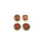 DMR Fiat Kırmızı Logolu Alüminyum Jant Göbeği Logo 4'lü Yapıştırma 5,5 Cm