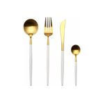 Dmr Life Elit Beyaz Gold 60 Parça 12 Kişilik Çatal Kaşık Bıçak Takımı