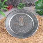 Dmt Copper Home 18 cm 430 Kalite Krom Çelik Yuvarlak Servis Tabağı - Salata Meze Köfte Için Şık Sunum Tabağı Kararmaz - 0,5 ml - Gri