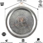 Dmt Copper Home 430 Kalite Krom Çelik 9 Adet Tepsi 24 cm – Fırına Uygun, Osmanlı Motifli, Kebap & Restoran Sunum Tepsisi - 1,5 ml
