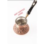DMT COPPER HOME 6 Kişilik Gaziantep Bakırdan El Ağır Işlemeli Sedef Kulplu Türk Kahve Cezvesi Kalay Kaplama 1.sınıf