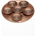 Dmt Copper Home Dmt Copper Gaziantep Bakır Çerezlik Seti Kahvaltılık Kuruyemiş Reçel 6 'lı SET(10CM x 3CM)(32TEPSI)