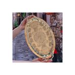 DMT COPPER HOME DMT Gaziantep Bakır 34,5 cm Osmanlı El İşi Sunum tepsi Kına tepsisi 34.5cmx21.5cm
