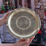 Dmt Copper Home Dmt Gaziantep Sarı Bakır 25 cm Osmanlı El Işi Sunum Gold Tepsi Kına Tepsisi 25 cm - 0 - 249 ml