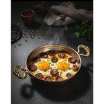 DMT COPPER HOME El Yapımı Dövme Bakır Kızartma Tavası, Pirinç Sap, 14 cm, Türk İşçiliği, Anne ve Büyükanne için Hediye