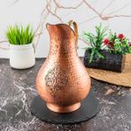 Dmt Copper Home Gaziantep El Yapımı Bakır Sürahi 1800 ml – Osmanlı Motifli, Pirinç Kulplu, El Dövmesi Bakır Su Sürahisi
