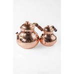 Dmt Copper Home Jumbo Boy Bakır Çaydanlık Takımı El Çekiç İşleme Battal Büyük Boy 1,3 ml 3,20 ml