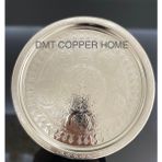 Dmt Copper Home Krom Nikel Kaplama Sunum Servis Tepsisi Otantik Görünümlü 34 cm + Fincan