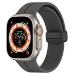 DMVEIMAL Mıknatıslı Apple Watch Bileklik 46 mm 45 mm 44 mm 49 mm 42 mm 40 mm 41 mm 38 mm Erkek/Kadın için, Yumuşak Silikon Spor Kayış, Apple Bileklik iWatch Serisi 10/9/8/7/6/5/4/3/SE/Ultra/2 49 mm, Gri