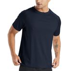 DMVOD Erkek Uzun Kollu/Kısa Kollu Spor Tişört Antrenman Kıyafeti Erkekler için Tişört Koşu Fitness Stüdyosu Tişört Dry Fit Gömlek, Lacivert şort, XL