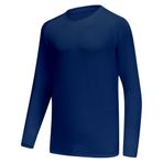 DMVOD Erkek Uzun Kollu/Kısa Kollu Spor Tişört Antrenman Kıyafeti Erkekler için Tişört Koşu Fitness Stüdyosu Tişört Dry Fit Gömlek, Lacivert-Uzun, XXL