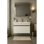 Dmz Home Arista 80 Cm, Beyaz Renkli, Tamamı Mdf, Seramik Lavabolu, Aynalı, Alt Ve Üst Dolaplı, Banyo Dolabı Takımı