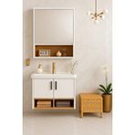 Dmz Home Concept Legna 65 Cm Banyo Dolabı Takımı – Beyaz ve Ahşap – Mdf – Seramik Lavabolu – Alt Ve Üst Dolap