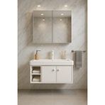 Dmz Home Concept Lumina 85 Cm, Beyaz Renkli, Seramik Lavabolu, Alt - Üst Dolap, Banyo Dolabı Takımı.