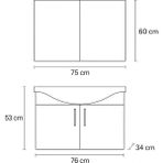 Dmz Home Concept Nova 80 cm %100 Mdf Antrasit Renkli, Oval Seramik Lavabolu, Alt- Üst Dolap Banyo Dolabı Takımı
