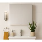 Dmz Home Concept Tamamı Mdf, Beyaz Renkli, 60X60X15 cm Aynalı Banyo Dolabı | Raflı Duvar Dolabı | Lavabo Üstü Aynalı Dolap