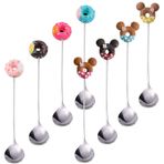 DMZK 8 adet tatlı kaşığı, kaşık seti, çörek ve Mickey Mouse şeklinde, espresso kaşığı, uzun içecek kaşığı, paslanmaz çelik kahve kaşığı, meyve, pasta, salata, kahve, sıcak içecekler için, buz