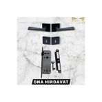 DNA HIRDAVAT Siyah Kare Rozetli Prizma ODA Kapı Kol Kilit Set (1 takım kapı kolu ve 1 takım kapı kilidi)