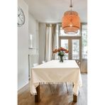 Dnc Home Tekstil Ham Keten Ponponlu Masa Örtüsü Krem