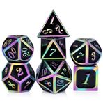 DNDND Rainbow Edge 7 Parça Metal Zar Seti DND Polyhedarl Ağır D & D Zar Seti Metal Teneke Zindanlar ve Ejderhalar ve Rol Yapma Oyunu için