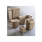 DNG STORE Dalgalı 5 Parça Banyo Seti Kirli Çamaşır Sepeti Deterjanlık Çöp Kovası Temiz Çamaşır Sepeti