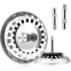 DNGH Süzgeç Sepeti Lavabo 79 mm Lavabo Süzgeç Tıpa Evye Süzgeç Evrensel Lavabo Gider Tapası Paslanmaz Çelik Blanco Evyeler ile Uyumlu Yüksekliği Ayarlanabilir (25 mm-71 mm)