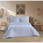 D'niss Home Iskandinav Jasmin 3 Parça Çift Kişilik Yatak Örtüsü - Gri - 240 x 250 cm