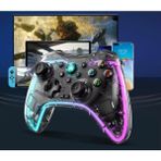 DNR Bilişim Oyun Kolu USB Kablolu Kaliteli Gamepad Rgb Işıklı Switch Ps3 - Şeffaf