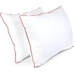 Dnr Home Kaz Tüyü Kırmızı Biyeli Yastık 50x70 Premium Uyku Yastığı - 50 x 70 cm - Beyaz