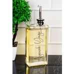 dnshome 1 Adet Cam Yağdanlık Sızdırmaz Kapaklı Etiket Hediyeli Ayçiçek/Zeytinyağı/Sirke Sosluk 500 ml