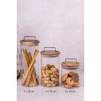 dnshome 3 Boy Cam Kavanoz Seti Çok Amaçlı Saklama Kavanozu Saklama Kabı 600-950-1250 ml