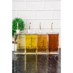 dnshome 4'lü Gold Kapaklı Cam Yağdanlık Seti Ayçiçek Zeytinyağı Etiketli Sosluk Sirkelik Yağdanlık 500 ml