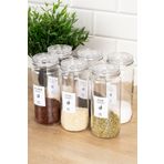 dnshome 6'lı Cam Kavanoz Seti Baharatlık Seti Saklama Kabı Baharat Etiketli Kavanoz Seti 500 ml