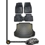 Dnz Honda Civic 2007+ 3D Ares Oto Paspas ve Araca Özel Kauçuk Bagaj Havuzu Set - Siyah