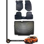 Dnz Renault Clio 5 3D Havuzlu Oto Paspas Hatchback 2020 Sonrası ve Bagaj Havuzu Nora Set - Siyah