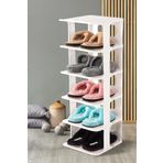 DNZTREND Lüks Ayakkabılık Düzenleyici Organizer Portatif 5 Katlı Çok Katmanlı Farklı Kombin Seçenekli(BEYAZ)