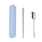 Do Buy Taşınabilir Çatal Bıçak Seti Kutulu Yemek Çubukları 3'ü 1 Arada Kaşık (SKaşık Çatal Bıçağı) Set Hediye Kutusu 18/10 Paslanmaz Çelik (Gümüş)