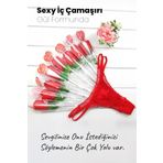 Do it Love - Sexy Gül Fantazi İç Çamaşırı - Sevgiliye Hediye Kırmızı File Detaylı G-String