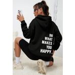 Do What Makes You Happy Baskılı Unisex Oversize Sweatshirt