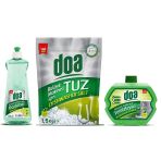 Doa Bulaşık Makinesi 3 Lü Temizlik Seti Tuz 1.5 Kg - Parlatıcı 500 Ml - Temizleyici 250 Ml