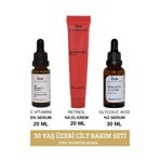 DOA KOZMETİK 30 Yaş Üzeri Cilt Bakım Seti: C Vitamini %5 Serum & Retinol %0.1 Krem & Glyclolic Acid Serum