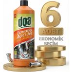 Doa Lavabo Açıcı Jel 6 Adet 1000 ml Ekonomik Seçim Güçlü Etki ile Koku Önleyici Özellik