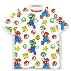 DobaKids 360 Derece Super Mario Bross Baskılı Erkek Çocuk T-Shirt 3-10 Yaş Beyaz 001-0001873