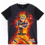 DobaKids 3D Baskılı Anime Naruto Uzumaki Unisex Çocuk Yetişkin Yazlık Siyah Tişört 001-0001768 - 13 - 14 Yaş