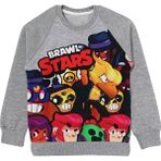 DobaKids 3D Baskılı Erkek Çocuk Poco Colt Leon Crow Baskılı Uzun Kollu Tişört Sweatshirt Gri - Gri - Melanj - 9 - 10 Yaş