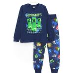 DobaKids 3D Minecraft Baskılı Erkek Çocuk Pijama Takımı Lacivert - 6 - 7 Yaş