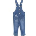 DobaKids Kedi Desen Aplikeli Unisex Bebek & Çocuk Denim Salopet Mavi 001-0001987 - 18 Ay